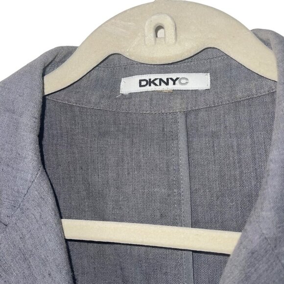 Dknyc Womens Blazer Jacket Size Large Gray Button Down Pockets Long Sleeve - Picture 3 of 9